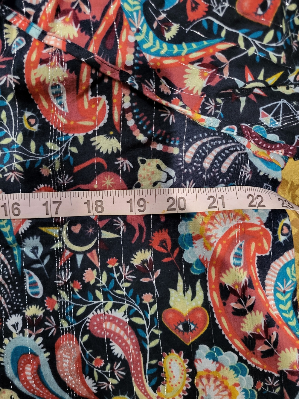 LOFT Navy Paisley Tie-Neck Blouse with Mystic Fantasy Motifs - Picture 5 of 10